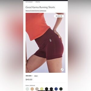 Freepeople movement Good Karma shorts in Oxblood